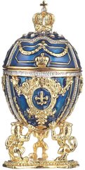 Faberge stiliaus kiaušinis, papuošalų dėžutė, mėlyna kaina ir informacija | Kitos originalios dovanos | pigu.lt