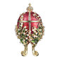 Faberge stiliaus kiaušinis, papuošalų dėžutė Slėnio lelijos, raudona kaina ir informacija | Kitos originalios dovanos | pigu.lt
