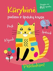 Kūrybinė piešimo ir lipdukų knyga. Katinas цена и информация | Книжки - раскраски | pigu.lt