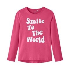 Marškinėliai mergaitėms Name It 13218899 283729, rožiniai цена и информация | Футболка для девочек | pigu.lt