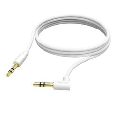 Hama Aux Cable, 3,5 mm - 3,5 mm, 90° angled plug, 1 m, white - Cable kaina ir informacija | Kabeliai ir laidai | pigu.lt