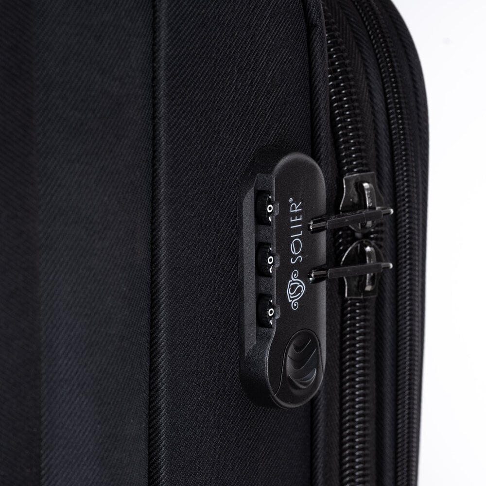 Didelis Solier lagaminas L, juodas kaina ir informacija | Lagaminai, kelioniniai krepšiai | pigu.lt