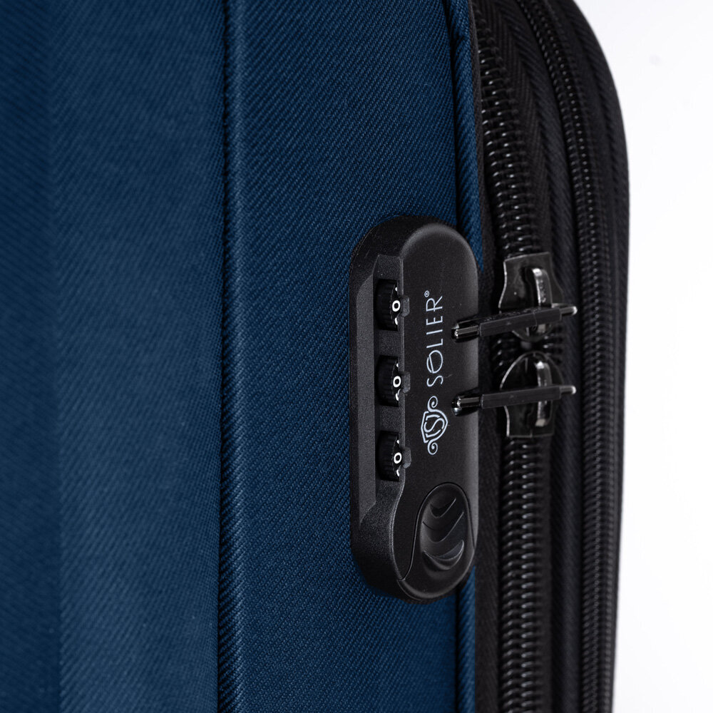 Vidutinis lagaminas Solier, M, mėlynas kaina ir informacija | Lagaminai, kelioniniai krepšiai | pigu.lt