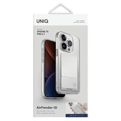 UNIQ etui Air Fender ID iPhone 15 Pro 6.1" nude transparent Cardslot цена и информация | Чехлы для телефонов | pigu.lt