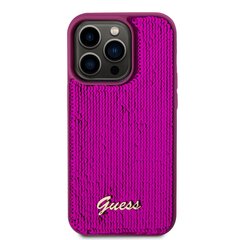 Guess Sequin Script Logo Case for iPhone 14 Pro Magenta цена и информация | Чехлы для телефонов | pigu.lt