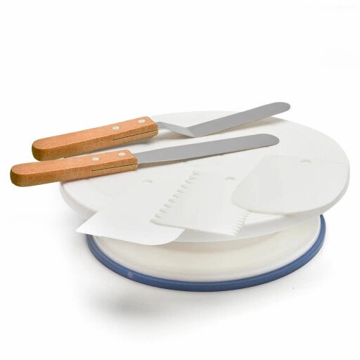 Besisukanti torto lėkštė + peilis ir mentelė цена и информация | Virtuvės įrankiai | pigu.lt