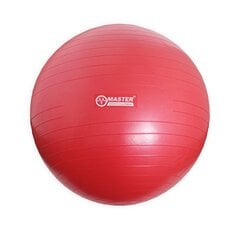 Gimnastikos kamuolys su pompa Master, 75 cm, raudonas kaina ir informacija | Gimnastikos kamuoliai | pigu.lt