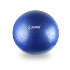 Gimnastikos kamuolys su pompa Master, 85 cm, mėlynas kaina ir informacija | Gimnastikos kamuoliai | pigu.lt