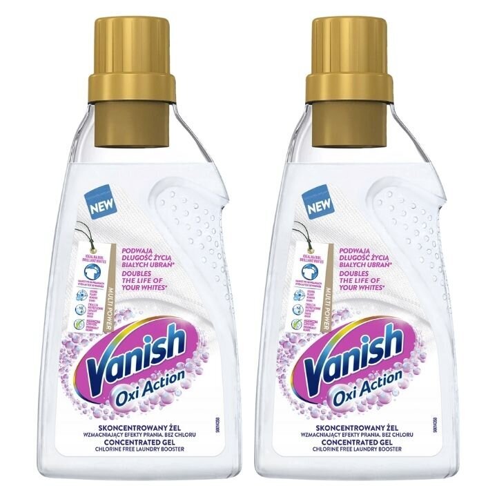 Vanish Oxi Action audinių dėmių valiklis, 2x750 ml цена и информация | Skalbimo priemonės | pigu.lt