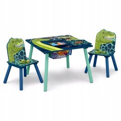 Комплект детской мебели Dinosaurs, стол + 2 стула цена и информация | Детские столы и стулья | pigu.lt