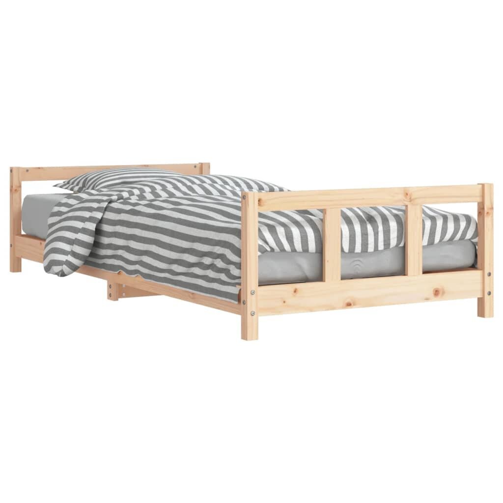 Vaikiškas lovos rėmas vidaXL, 90x200 cm, rudas kaina ir informacija | Vaikiškos lovos | pigu.lt