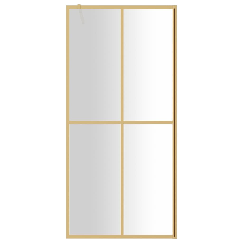 Dušo sienelė su skaidriu ESG stiklu, auksinė, 100x195cm kaina ir informacija | Dušo durys ir sienelės | pigu.lt