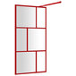 Dušo sienelė su skaidriu ESG stiklu, raudona, 115x195cm цена и информация | Dušo durys ir sienelės | pigu.lt