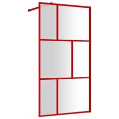Dušo sienelė su skaidriu ESG stiklu, raudona, 115x195cm цена и информация | Душевые двери и стены | pigu.lt