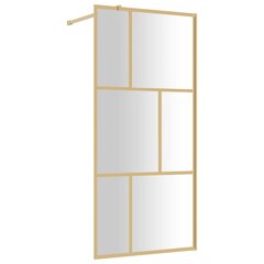 Dušo sienelė su skaidriu ESG stiklu, auksinė, 80x195cm kaina ir informacija | Dušo durys ir sienelės | pigu.lt