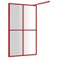 Dušo sienelė su skaidriu ESG stiklu, raudona, 118x195cm kaina ir informacija | Dušo durys ir sienelės | pigu.lt
