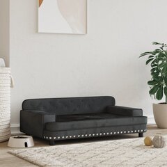 Aksomo lova šunims VidaXL, 90x53x30 cm, juoda kaina ir informacija | Guoliai, pagalvėlės | pigu.lt