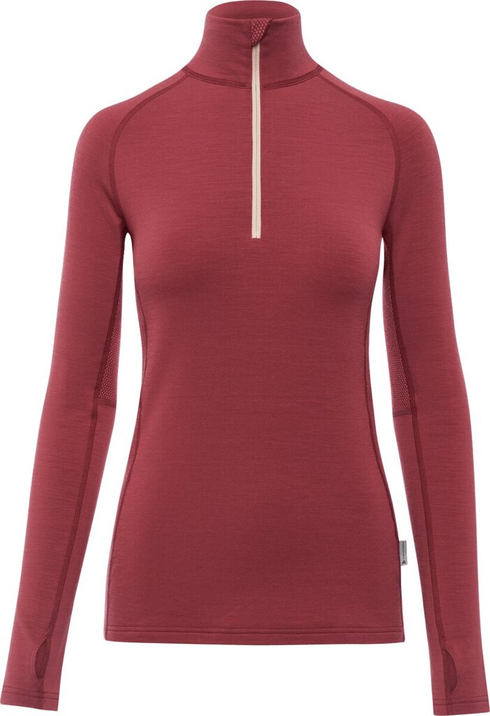 Termo marškinėliai moterims Thermowave Merino Arctic 1/2 Zip, raudoni цена и информация | Termo apatiniai moterims | pigu.lt
