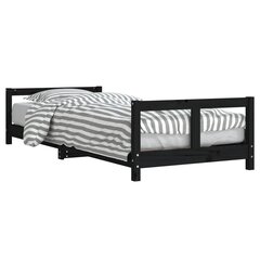 Vaikiškos lovos rėmas vidaXL, 80x200 cm, juodas цена и информация | Детские кровати | pigu.lt
