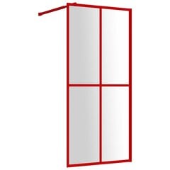 Dušo sienelė su skaidriu ESG stiklu, raudona, 100x195cm kaina ir informacija | Dušo durys ir sienelės | pigu.lt