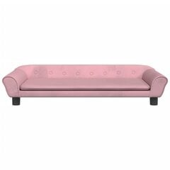 Aksomo lova šunims vidaXL, 100x50x21 cm, rožinė kaina ir informacija | Guoliai, pagalvėlės | pigu.lt