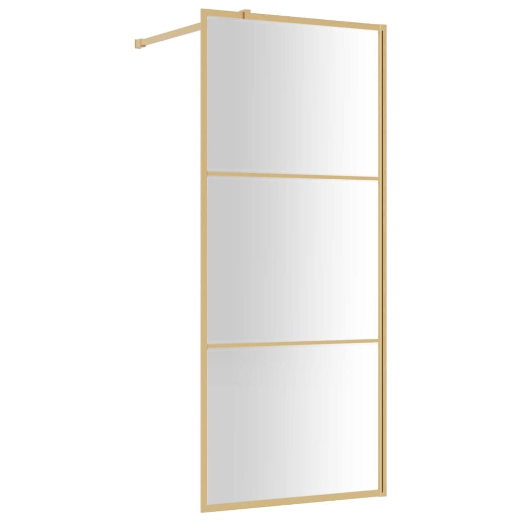Dušo sienelė su skaidriu ESG stiklu, auksinės spalvos, 90x195cm kaina ir informacija | Dušo durys ir sienelės | pigu.lt