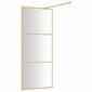 Dušo sienelė su skaidriu ESG stiklu, auksinės spalvos, 90x195cm kaina ir informacija | Dušo durys ir sienelės | pigu.lt