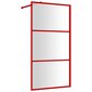 Dušo sienelė su skaidriu ESG stiklu, raudona, 115x195cm kaina ir informacija | Dušo durys ir sienelės | pigu.lt