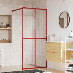 Dušo sienelė su skaidriu raudonu ESG stiklu, 80x195cm kaina ir informacija | Dušo durys ir sienelės | pigu.lt