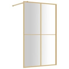 Dušo sienelė su skaidriu ESG stiklu, auksinė, 118x195cm kaina ir informacija | Dušo durys ir sienelės | pigu.lt