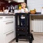 Virtuvės pagalbinis stovas vaikams Springos, juodas kaina ir informacija | Vaikiškos kėdutės ir staliukai | pigu.lt