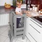 Virtuvės pagalbinis stovas vaikams Springos, pilkas kaina ir informacija | Vaikiškos kėdutės ir staliukai | pigu.lt