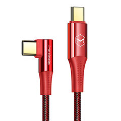 Cable USB-C to USB-C Mcdodo CA-8321 100W 90 Degree 1.2m (red) цена и информация | Кабели для телефонов | pigu.lt