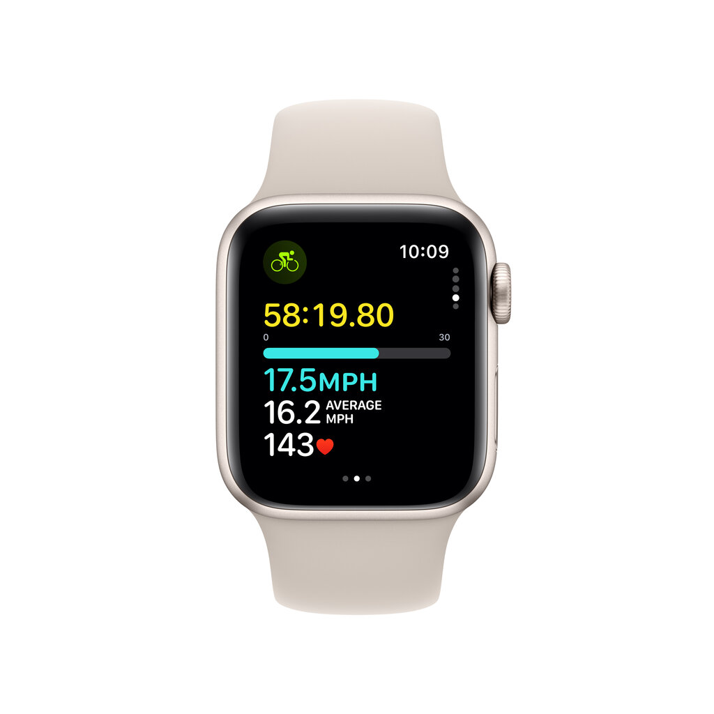 Apple Watch SE GPS 40mm Starlight Aluminium Case with Starlight Sport Band - M/L - MR9V3ET/A kaina ir informacija | Išmanieji laikrodžiai (smartwatch) | pigu.lt