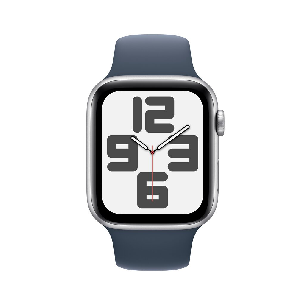 Apple Watch SE GPS 40mm Silver Aluminium Case with Storm Blue Sport Band - S/M - MRE13ET/A цена и информация | Išmanieji laikrodžiai (smartwatch) | pigu.lt