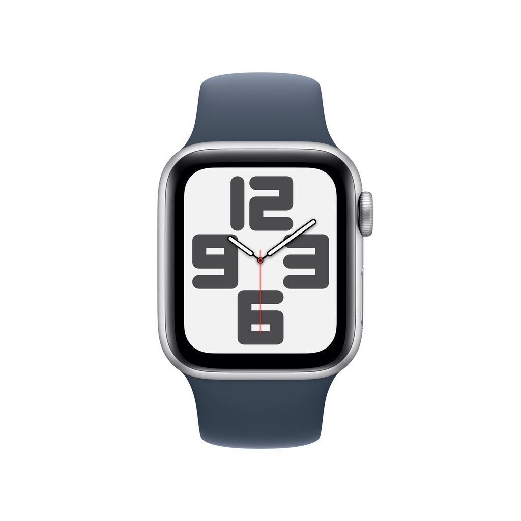 Apple Watch SE GPS + Cellular 40mm Silver Aluminium Case with Storm Blue Sport Band - M/L - MRGM3ET/A цена и информация | Išmanieji laikrodžiai (smartwatch) | pigu.lt