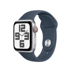 Apple Watch SE GPS + Cellular 40mm Silver Aluminium Case with Storm Blue Sport Band - M/L - MRGM3ET/A kaina ir informacija | Išmanieji laikrodžiai (smartwatch) | pigu.lt