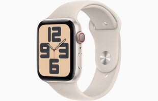 Apple Watch SE GPS + Cellular 44mm Starlight Aluminium Case with Starlight Sport Band - S/M - MRGU3ET/A kaina ir informacija | Išmanieji laikrodžiai (smartwatch) | pigu.lt