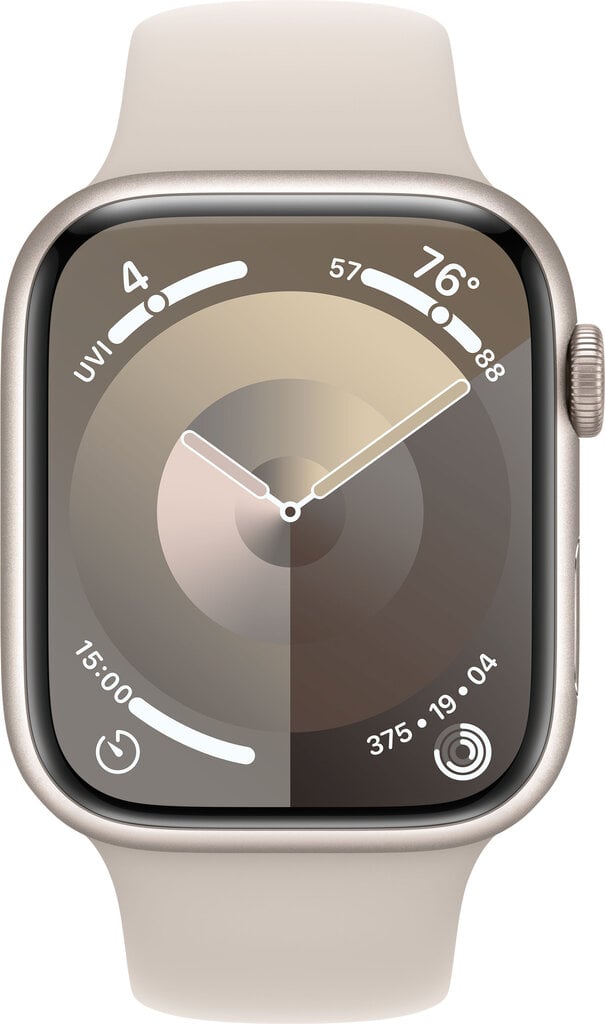 Apple Watch Series 9 GPS 41mm Starlight Aluminium Case with Starlight Sport Band - S/M MR8T3ET/A цена и информация | Išmanieji laikrodžiai (smartwatch) | pigu.lt