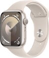 Apple Watch Series 9 GPS 41mm Starlight Aluminium Case with Starlight Sport Band - S/M MR8T3ET/A