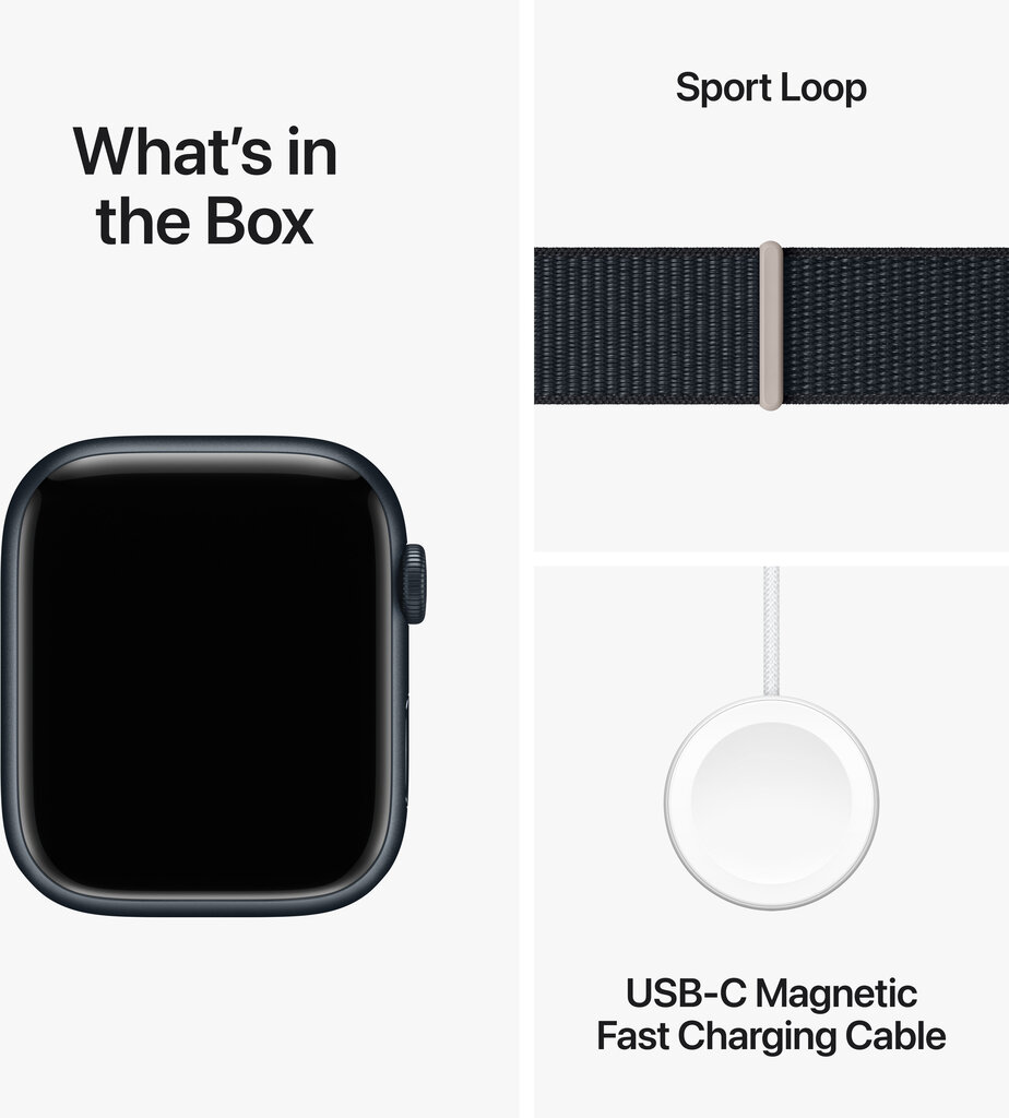 Apple Watch Series 9 GPS 41mm Midnight Aluminium Case with Midnight Sport Loop - MR8Y3ET/A kaina ir informacija | Išmanieji laikrodžiai (smartwatch) | pigu.lt