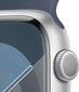 Apple Watch Series 9 GPS 41mm Silver Aluminium Case with Storm Blue Sport Band - M/L - MR913ET/A kaina ir informacija | Išmanieji laikrodžiai (smartwatch) | pigu.lt