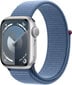 Apple Watch Series 9 GPS 41mm Silver Aluminium Case with Winter Blue Sport Loop MR923ET/A kaina ir informacija | Išmanieji laikrodžiai (smartwatch) | pigu.lt