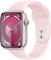 Apple Watch Series 9 GPS 41mm Pink Aluminium Case with Light Pink Sport Band - S/M - MR933ET/A kaina ir informacija | Išmanieji laikrodžiai (smartwatch) | pigu.lt