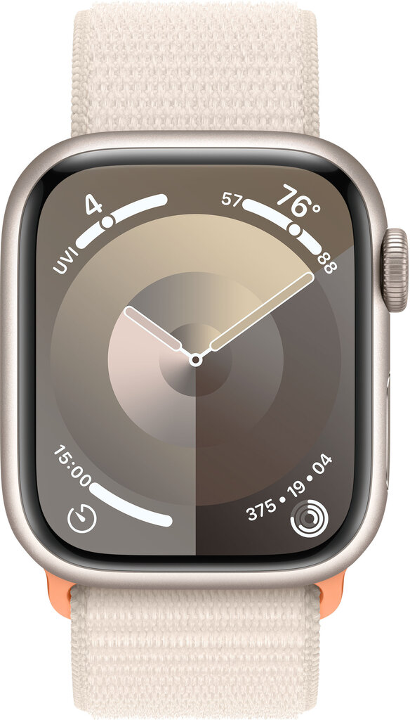 Apple Watch Series 9 GPS 45mm Starlight Aluminium Case with Starlight Sport Loop - MR983ET/A kaina ir informacija | Išmanieji laikrodžiai (smartwatch) | pigu.lt