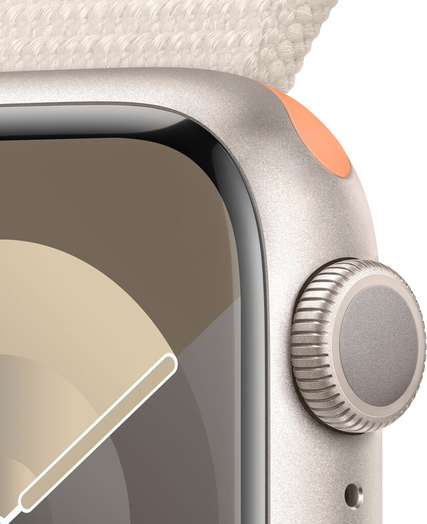 Apple Watch Series 9 GPS 45mm Starlight Aluminium Case with Starlight Sport Loop - MR983ET/A kaina ir informacija | Išmanieji laikrodžiai (smartwatch) | pigu.lt