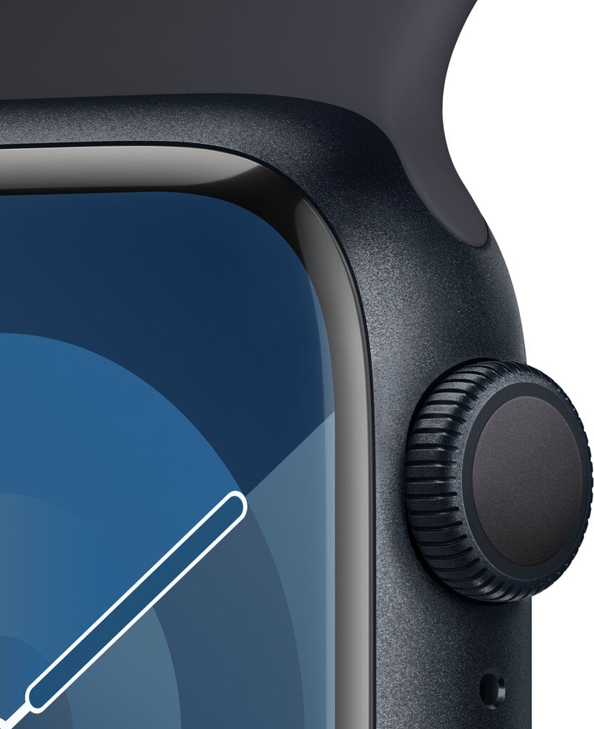 Apple Watch Series 9 GPS 45mm Midnight Aluminium Case with Midnight Sport Band - M/L MR9A3ET/A kaina ir informacija | Išmanieji laikrodžiai (smartwatch) | pigu.lt