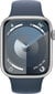 Apple Watch Series 9 GPS 45mm Silver Aluminium Case with Storm Blue Sport Band - S/M - MR9D3ET/A kaina ir informacija | Išmanieji laikrodžiai (smartwatch) | pigu.lt