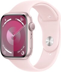 Apple Watch Series 9 GPS 45mm Pink Aluminium Case with Light Pink Sport Band - S/M MR9G3ET/A kaina ir informacija | Išmanieji laikrodžiai (smartwatch) | pigu.lt