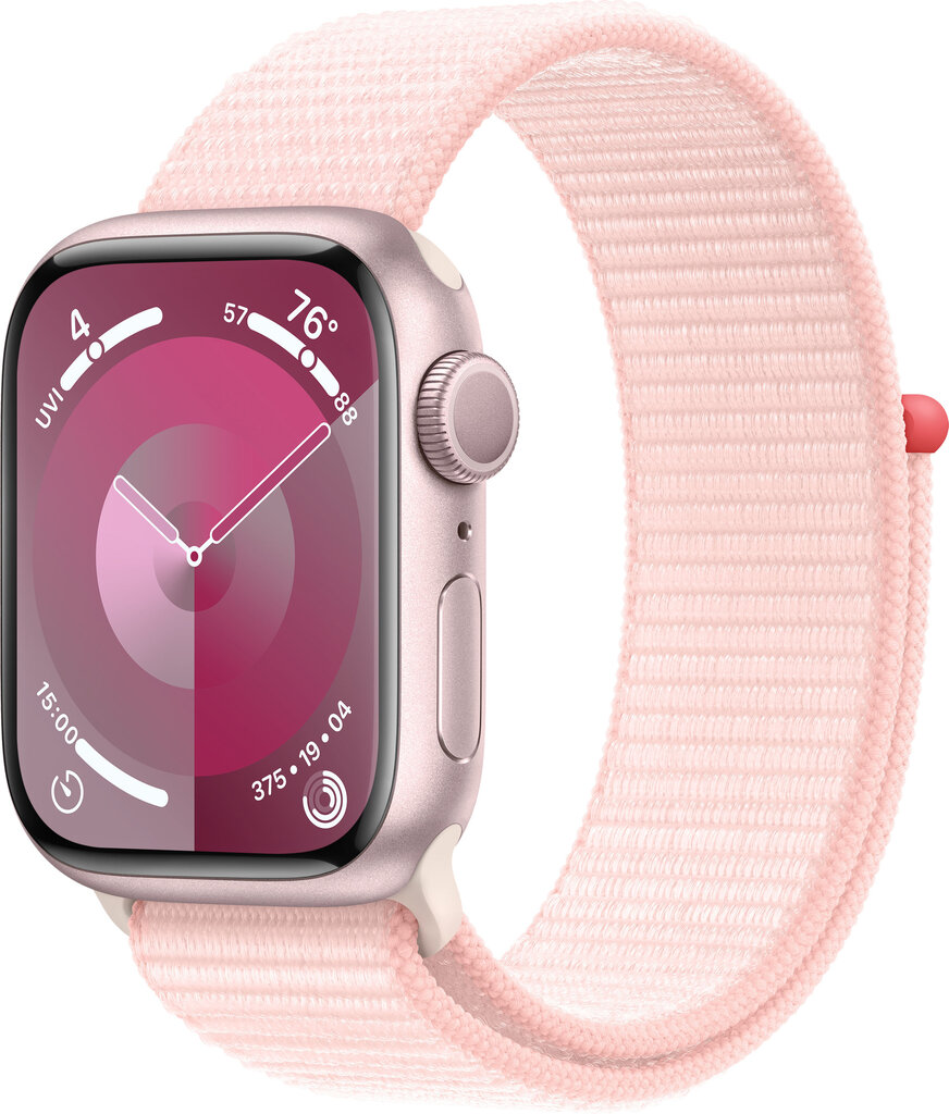 Apple Watch Series 9 GPS 45mm Pink Aluminium Case with Light Pink Sport Loop MR9J3ET/A kaina ir informacija | Išmanieji laikrodžiai (smartwatch) | pigu.lt